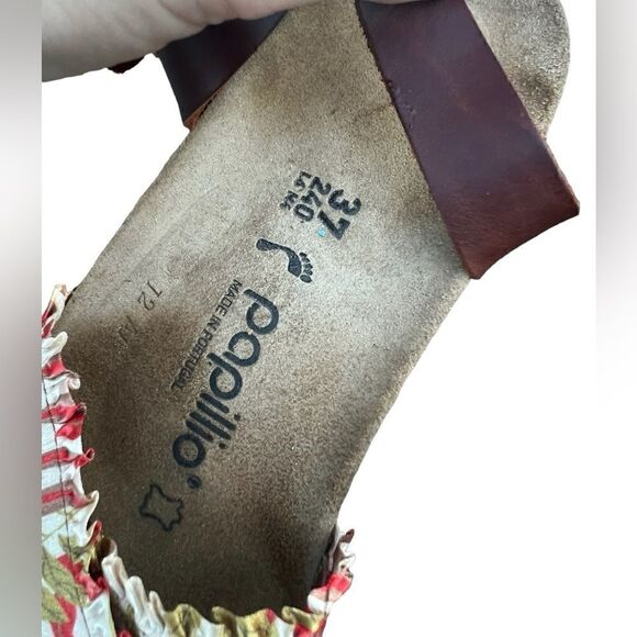 Birkenstock Papillio Lola Flower Frill Brown Ankle Strap Sandals Women's Size 6 - Picture 4 of 6